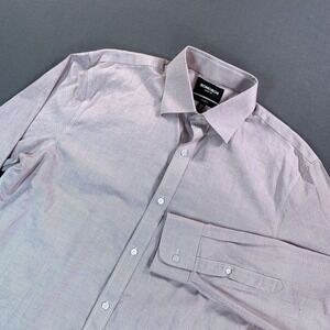 Bonobos Shirt Mens 16.5 36 Pink Check Wrinkle-Free Non-Iron Regular Fit Dress